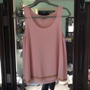 Pink jeweled tank top